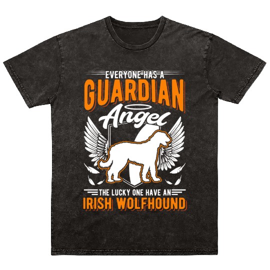 Irish Wolfhound Guardian Angel Mineral Wash T Shirts