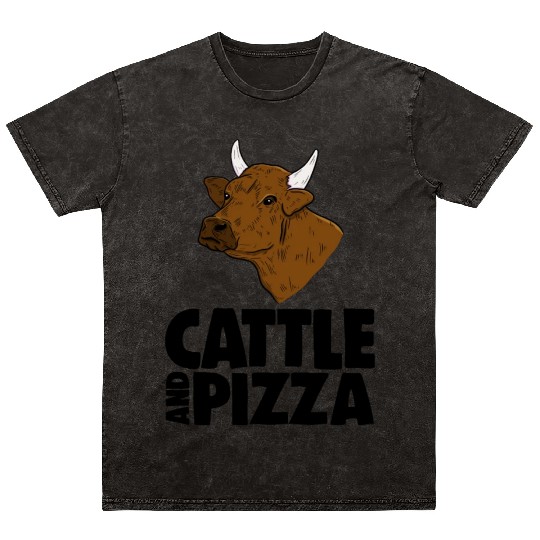 Cattle And Pizza Mineral Wash T Shirts