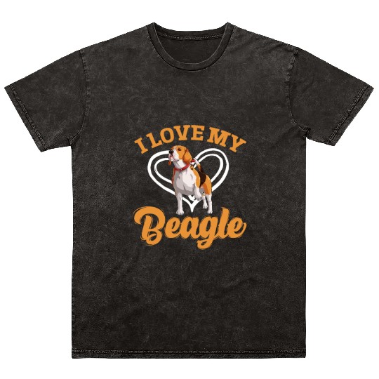 I Love My Beagle Mineral Wash T Shirts