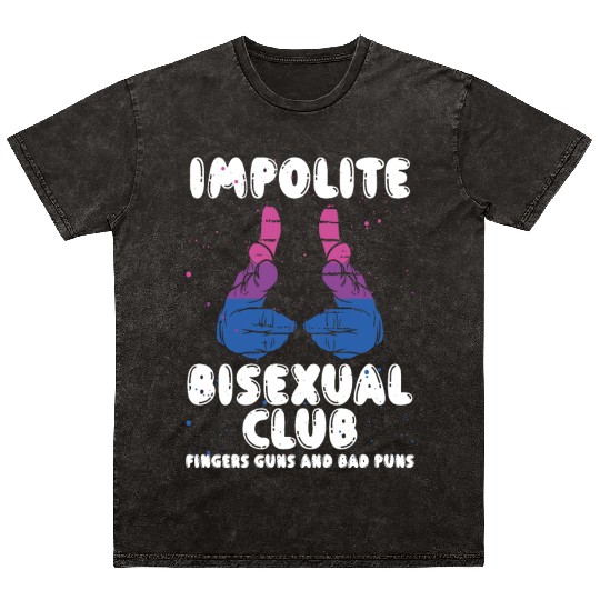 Impolite Bisexual Club Funny Bi Pride LGBT Month Mineral Wash T Shirts