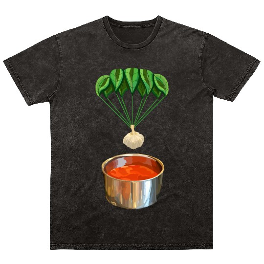 Italian Garlic Basil Tomato Sauce Mineral Wash T Shirts