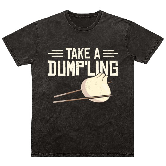 Dumpling Asian Food Chinese Food Fan Mineral Wash T Shirts