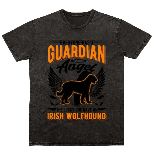 Irish Wolfhound Guardian Angel Mineral Wash T Shirts