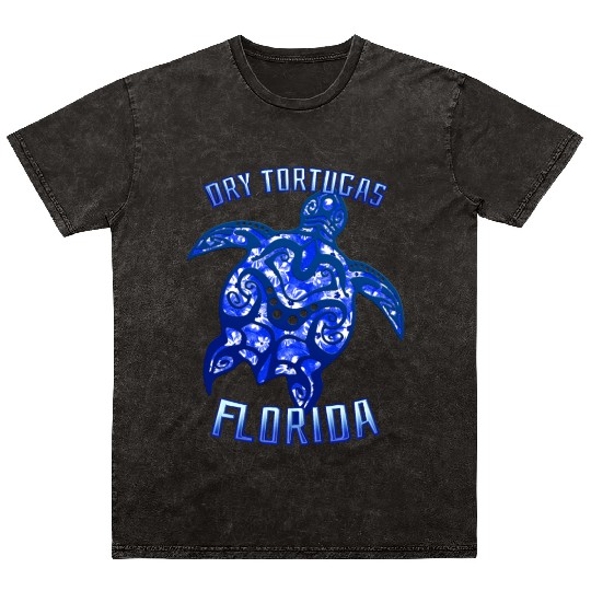 Dry Tortugas Florida Keys Vacation Tribal Turtle Mineral Wash T Shirts
