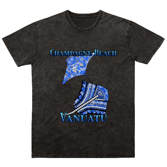 Champagne Beach Vacation Tribal Stingrays Mineral Wash T Shirts