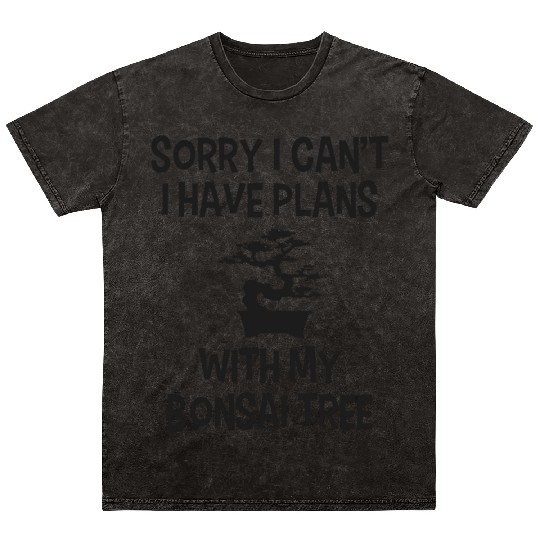 Funny Bonsai Quote Plans With My Plants Humor Mineral Wash T Shirts