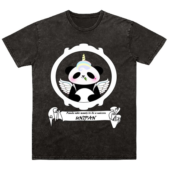 Panda who wants to be a unicorn, Unipan #5 Mineral Wash T Shirts