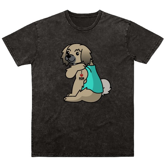 I Love Mom Tattoo Pekingese Mineral Wash T Shirts