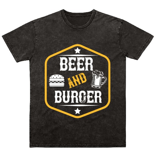 Beer and burger Mineral Wash T Shirts
