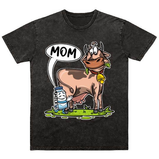 Milk Cartons Call Cow Mom Milk Farmer Cow Mineral Wash T Shirts