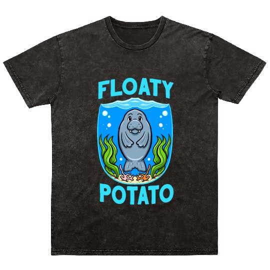 Manatees Sea Cow Floaty Potato Manatee Mineral Wash T Shirts