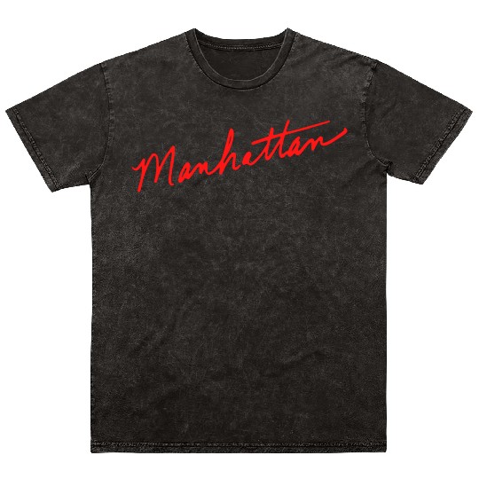 Manhattan handwritten red New York City Mineral Wash T Shirts