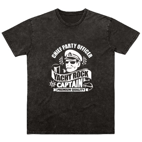 Chief Party Officer Yacht Rock Captain Mineral Wash T Shirts