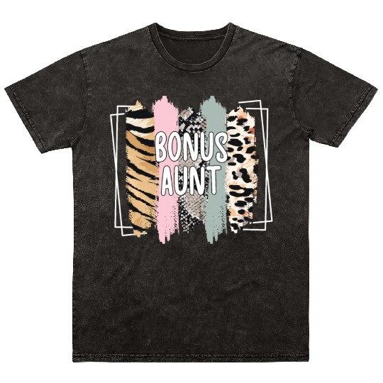 Bonus Aunt Step Auntie Bonus Auntie Appreciation Mineral Wash T Shirts