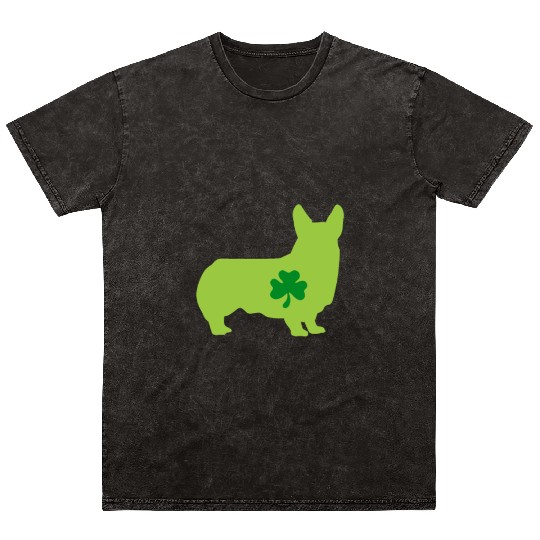 Corgi St. Patrick's Day Mineral Wash T Shirts