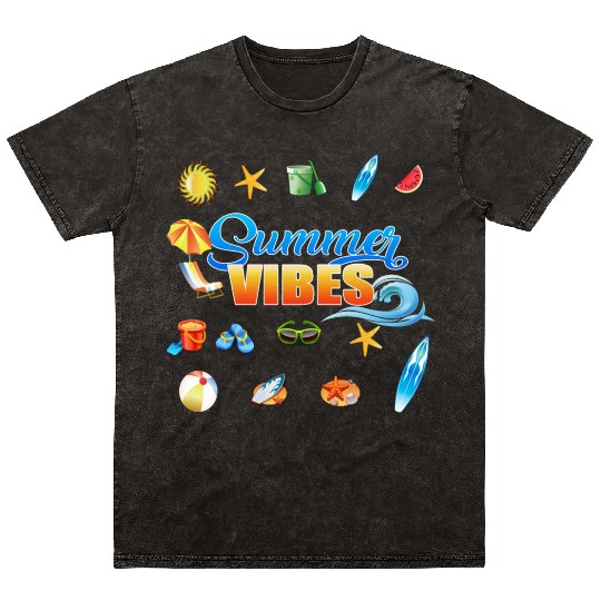 SUMMER VIBES Mineral Wash T Shirts