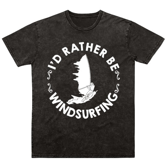Windsurfing Board Sail Paddle Windsurfer Mineral Wash T Shirts