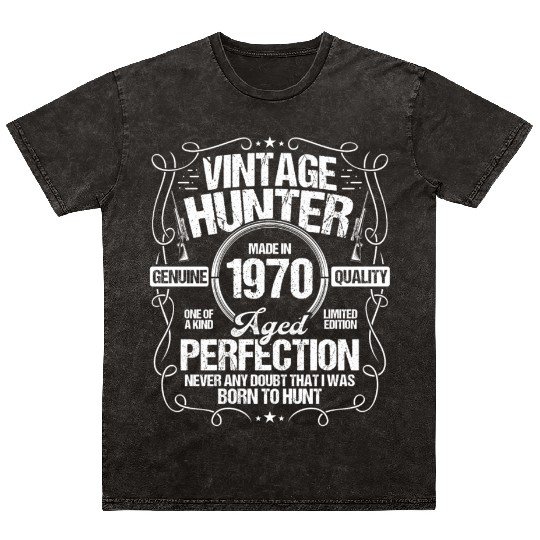 1970 Hunting for Boar Hunter Dog 1970 Year Born Mineral Wash T Shirts