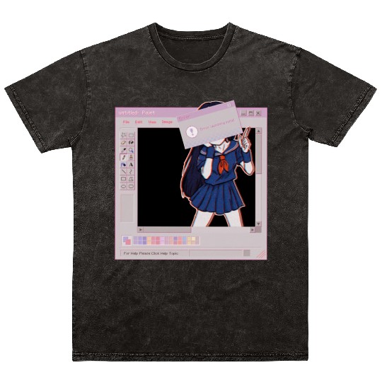 Vaporwave Glitch Horror Mineral Wash T Shirts