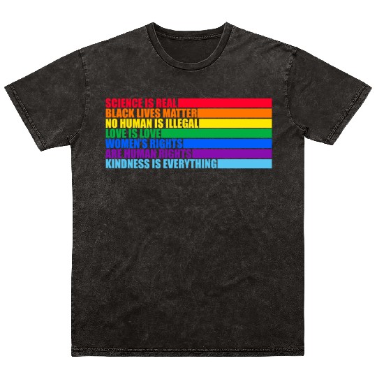 Science Is Real Black Lives Matter Love Is Love Mineral Wash T Shirts