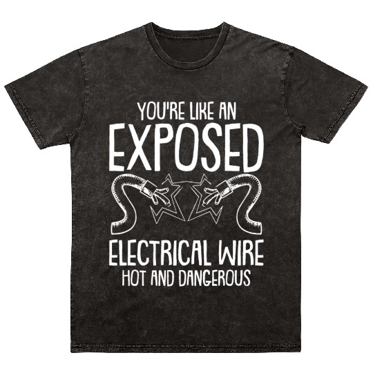 Electrician Electrical Engineer Lineman Mineral Wash T Shirts