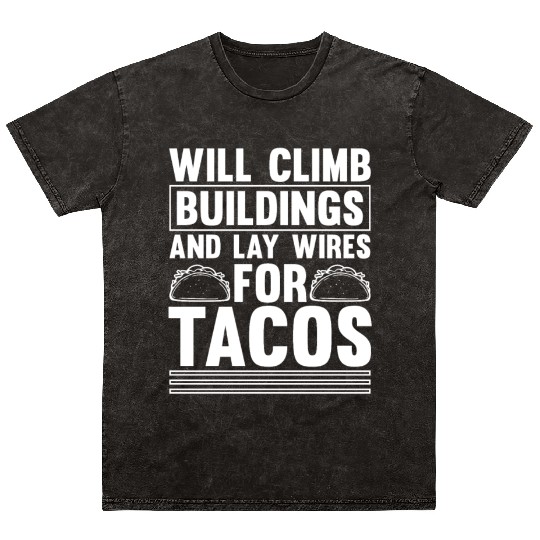 Electrician Electrical Engineer Lineman Mineral Wash T Shirts