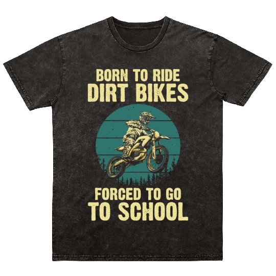 Cute Dirt Bike Art For Men Women Motorcycle Mineral Wash T Shirts