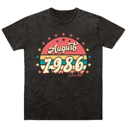 Birthday Greeting 1986 August Mineral Wash T Shirts