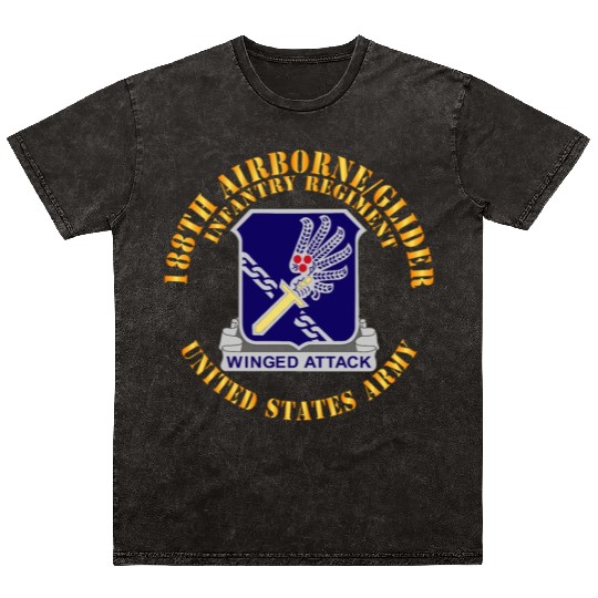 Army 188th Airborne Glider Infantry Regiment DUI X Mineral Wash T Shirts