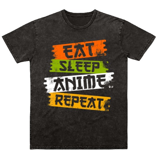 Eat Sleep Anime Repeat Japanese Manga Japan Lover Mineral Wash T Shirts
