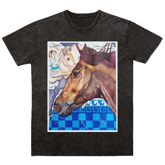 Horse Racing Mineral Wash T Shirts