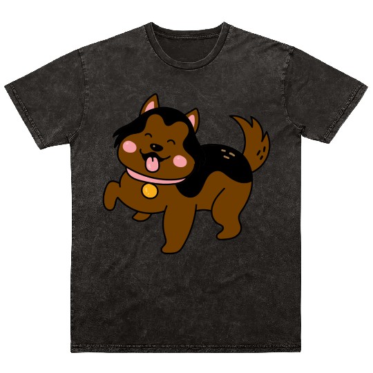 Cute Puppy Mineral Wash T Shirts