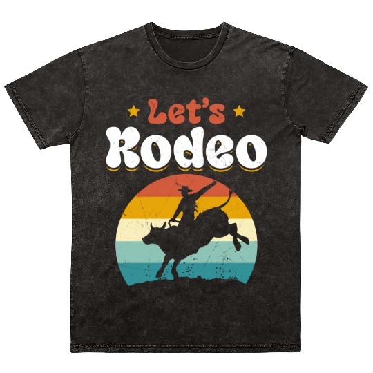 Rodeo Bull Riding Cowboy Cowgirl Mineral Wash T Shirts