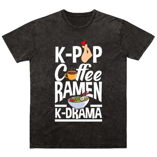 K-Pop K-Drama Korean Pop Music Mineral Wash T Shirts
