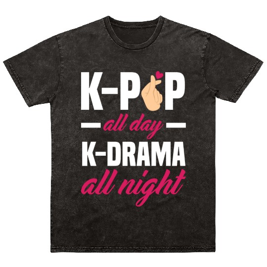 K-Pop K-Drama Korean Pop Music Mineral Wash T Shirts