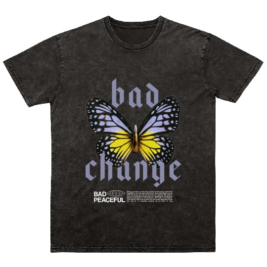 Bad Change Butterfly Streetwear Mineral Wash T Shirts
