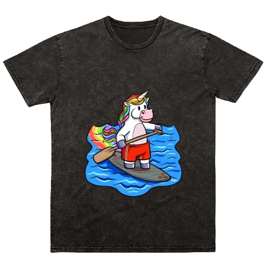SUP Paddling Kids Unicorn Stand Up Paddle Mineral Wash T Shirts