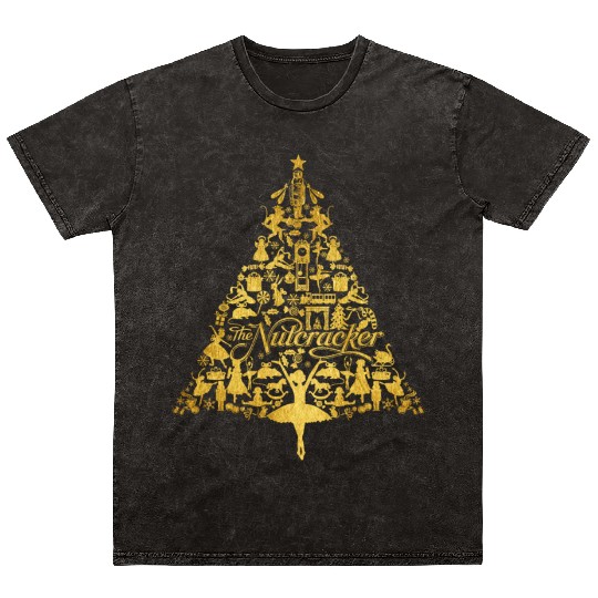 The Nutcracker Golden Christmas Tree Funny Mineral Wash T Shirts