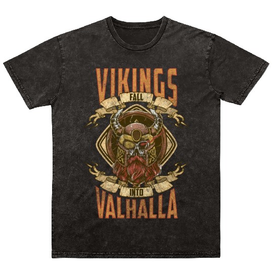Nordic Warrior Nordic Mythology Fighter Mineral Wash T Shirts