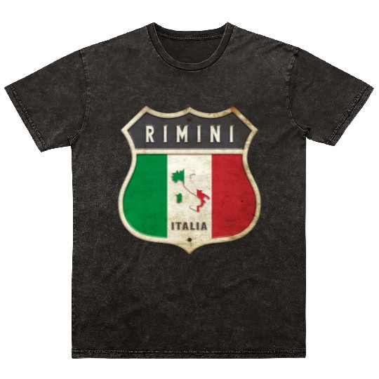 Rimini Italy coat of arms flags design Mineral Wash T Shirts
