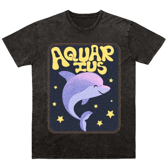 Aquarius Sign Animal Mineral Wash T Shirts
