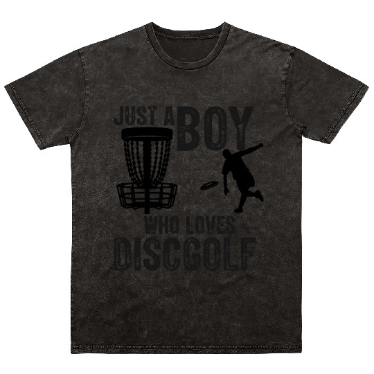 Boy Who Loves Disc Golf Vintage Ultimate Frisbee Mineral Wash T Shirts