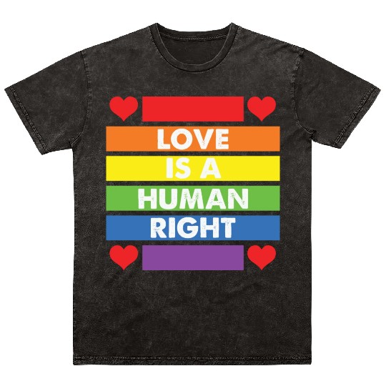LBGT Flag Gay Pride Human Love Human Right Mineral Wash T Shirts