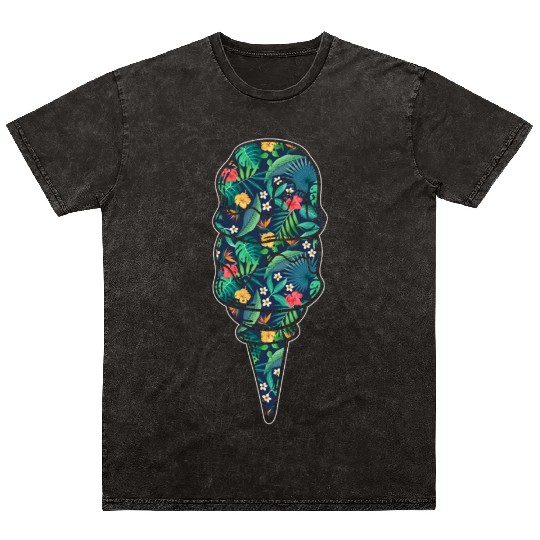 Ice Cream Tropical Floral Flower Mineral Wash T Shirts