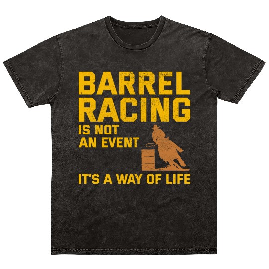 Barrel Racer Rodeo Racing Horse Riding Race Funny Mineral Wash T Shirts