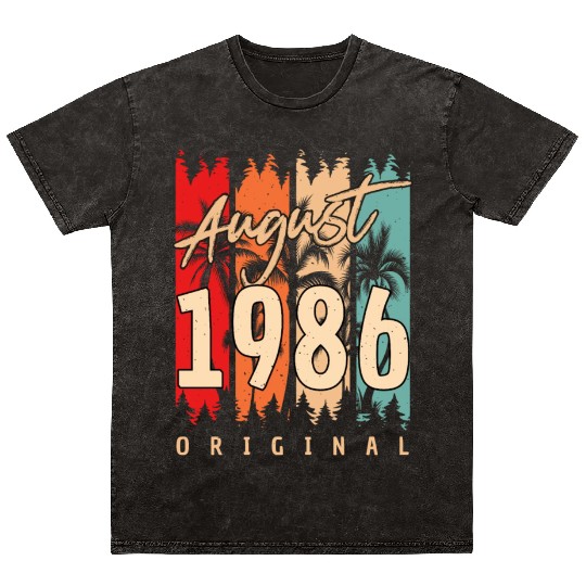 Gift Idea For August 1986 Mineral Wash T Shirts