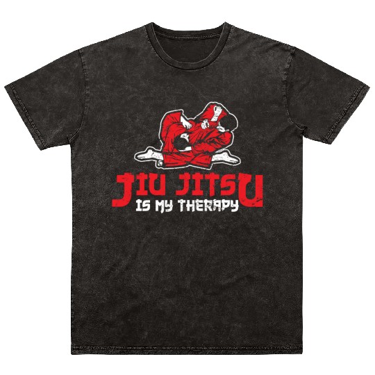 Jiu Jitsu Is My Therapy Brazilian JiuJitsu BJJ Jiu Mineral Wash T Shirts