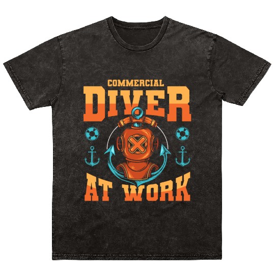 Scuba Diving Diver Mineral Wash T Shirts