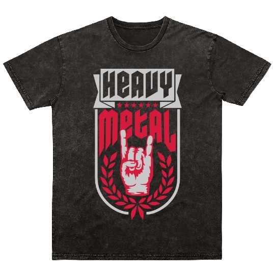 Heavy metal 2 hands Mineral Wash T Shirts