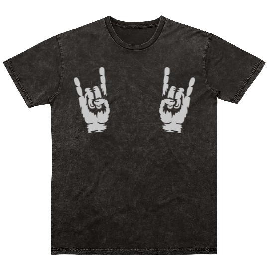 music heavy metal hands Mineral Wash T Shirts